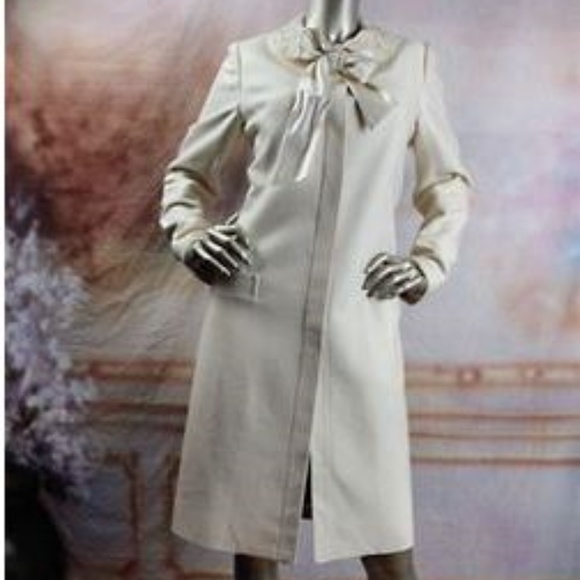 Valentino Jackets & Blazers - SOLD VALENTINO Ivory Silk Tweed Flower Beaded Coat